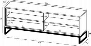 Meble Lindner Szafka RTV Glamour Komoda RTV Granatowa 150 cm 13