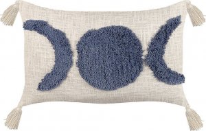 Beliani Lumarko Bawełniana poduszka dekoracyjna 35 x 55 cm beżowo-niebieska LUPINUS! 1