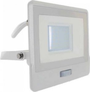 Naświetlacz V-TAC Projektor LED V-TAC 30W SAMSUNG CHIP Czujnik Ruchu Biały Przewód 1M VT-138S-1 6400K 2340lm 5 Lat Gwarancji 1