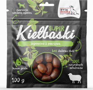 Syta Micha Syta Micha Super kiełbaski dla psa z jagnięciną i pokrzywą 100g 1