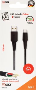 Kabel USB 2GO USB-B - USB-C 1 m Czarny (795822) 2