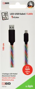 Kabel USB 2GO Lightning - USB-B 1 m Wielokolorowy (797147) 2