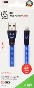 Kabel USB 2GO Lightning - USB-B 1 m Niebieski (795536) 2