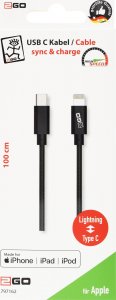 Kabel USB 2GO Lightning - USB-C 1 m Czarny (797162) 2