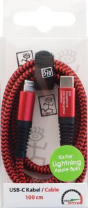Kabel USB 2GO Lightning - USB-C 1 m Czerwony (797197) 2