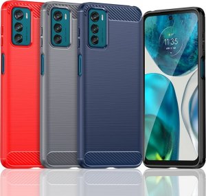 Hurtel Carbon Case etui Motorola Moto G42 elastyczny silikonowy karbonowy pokrowiec czarne 2