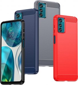 Hurtel Carbon Case etui Motorola Moto G42 elastyczny silikonowy karbonowy pokrowiec czarne 3
