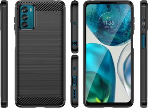 Hurtel Carbon Case etui Motorola Moto G42 elastyczny silikonowy karbonowy pokrowiec czarne 9