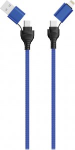 Kabel USB 2GO USB-A - USB-C 1.2 m Niebieski (797368) 1