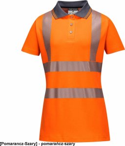 Portwest LW72 - Damska koszulka ostrzegawcza polo - pomarańcz-szary 2XL 1