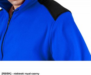 JHK FLRA 340 - bluza polarowa unisex, gruba posiada bardzo dobre właściwości cieplne - czarno-niebieski royal 4XL 77
