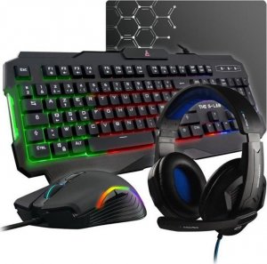 The G-Lab THE G-LAB Gaming Argon Combo Calvier + Mouse and Mat + Headset - KEYZ 120 FR, KULT 130, KORP 150, PAD - FR 1