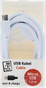 Kabel USB 2GO USB-B - micro-B 1 m Biały (795202) 2
