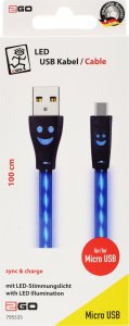 Kabel USB 2GO USB-B - micro-B 1 m Niebieski (795535) 2