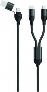 Kabel USB 2GO USB-A + USB-C - 2x USB-C 1.2 m Czarny (797367) 1