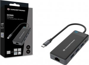 Stacja/replikator Conceptronic DONN14G USB-C 3
