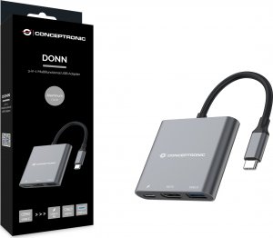 Adapter USB Conceptronic CONCEPTRONIC Adapter USB-C -> HDMI,2xUSB3.0,PD,SD   0.15m 4