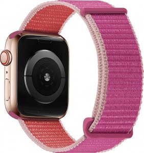 Alogy Alogy Nylon Strap Pasek z rzepem do Apple Watch 1/2/3/4/5/6/7/8/SE/Ultra (42/44/45/49mm) Różowy uniwersalny 2