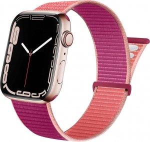Alogy Alogy Nylon Strap Pasek z rzepem do Apple Watch 1/2/3/4/5/6/7/8/SE/Ultra (42/44/45/49mm) Różowy uniwersalny 7