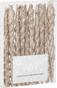 Springos Zawieszka na choinkę sopel 10 szt. akrylowa, ozdoba świąteczna 12 cm złoty UNIWERSALNY 2
