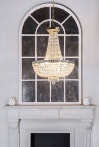 Lampa wisząca Maytoni Pałacowa LAMPA wisząca BELLA DIA750-TT50-WG kryształowa OPRAWA ampla ZWIS kopuła glamour złota 2