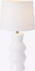 Lampa stołowa Markslojd Stojąca lampa biurkowa Shape z ceramiki z abażurem biała 1