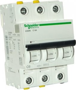 Schneider Wył.nadprądowy 3p C6A iC60N schneider 3 A9F04306 1