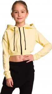 RENNWEAR Bluza damska dresowa krótka z dużym kapturem dziecięca dla dziewczynki cytrynowy 140-146 cm 1