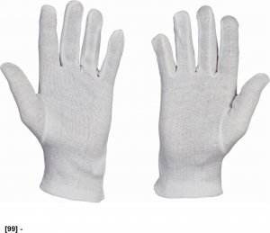CERVA KITE - Rękawice szyte, dzianina  białe bawełniane  kosmetyczne 100% bawełna 12 3