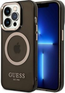 Guess Guess Gold Outline Translucent MagSafe - Etui iPhone 14 Pro (czarny) 1