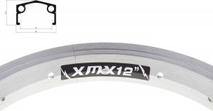 XMX Obręcz aluminiowa 12" 16-otworów srebrna anodyzowana Uniwersalny 1