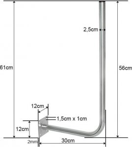 Blow 76-900# Uchwyt ścienny gięty ant.siat.l300/550mm 2
