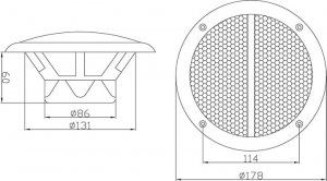 Blow 30-713# Głośn. sufitowy ws-180 165mm 80w/8ohm 2