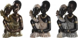 DKD Home Decor Figurka Dekoracyjna DKD Home Decor Beżowy Złoty Brązowy Żywica Kolonialny Afrykanka (20 x 14,5 x 33 cm) (3 Sztuk) 1