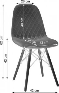 Krzesło welurowe tapicerowane pikowane do salonu jadalni 2