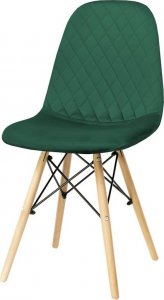 Krzesło welurowe tapicerowane pikowane do salonu jadalni 4