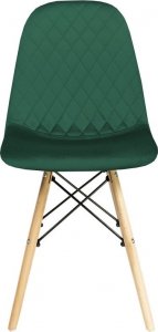 Krzesło welurowe tapicerowane pikowane do salonu jadalni 5