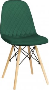 Krzesło welurowe tapicerowane pikowane do salonu jadalni 6