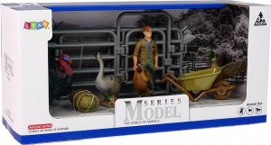 Figurka LeanToys Duży Zestaw Figurek Farma Wieś Indyk Kura Kogut Taczka 11 elementów 4