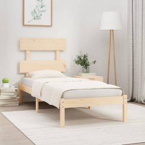 vidaXL Rama łóżka, lite drewno, 75x190 cm, pojedyncza 1