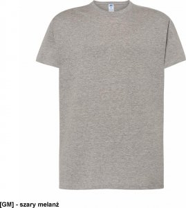 JHK Premium T-shirt JHK TSRA 190 - męski z krótkim rękawem, wzmocniony lycrą ściągacz, 98% bawełna, 2% poliester, 190g - szary melanż XS 1
