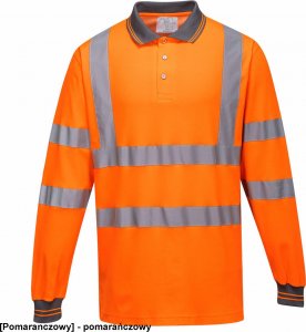 Portwest S271 - Koszulka polo ostrzegawcza Cotton Comfort z długimi rękawami - pomarańczowy 2XL 1