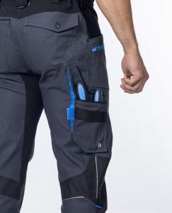 Ardon ARDON 4Xstretch - spodnie robocze ogrodniczki stretch, dużo praktycznych kieszeni + na nakolanniki, d-ring, oddychający - niebieski H6084 50 5