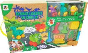 Woopie WOOPIE Mata Droga dla Samochodzików  Zestaw Dinozaury Auta + Znaki Drogowe 12