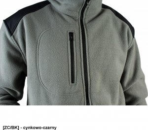 JHK FLRA 340 - bluza polarowa unisex, gruba posiada bardzo dobre właściwości cieplne - jasno szaro-czarny S 92