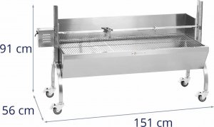 Royal Catering RCSG-150PP Grill z wędzarnią elektryczno-węglowy 50 cm x 126 cm 10