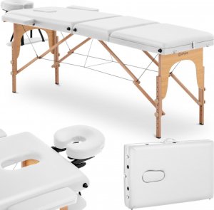 Physa Stół łóżko do masażu składane szerokie z drewnianym stelażem DINAN WHITE - białe Stół łóżko do masażu składane szerokie z drewnianym stelażem DINAN WHITE - białe 1