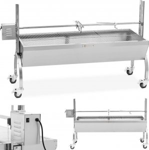 Royal Catering Grill węglowy z rożnem obrotowym elektrycznym do pieczenia prosiaka 13 W 40 kg 137 cm Grill węglowy z rożnem obrotowym elektrycznym do pieczenia prosiaka 13 W 40 kg 137 cm 1