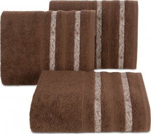 Eurofirany Ręcznik bawełniany z bordiurą w paski FARGO 70X140 brązowy 1