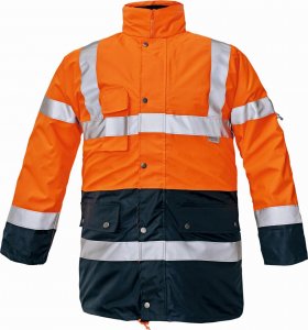 CERVA BIROAD - ocieplana kurtka wysokiej widoczności z taśmami odblaskowymi 3w1 - granatowy 3XL 1